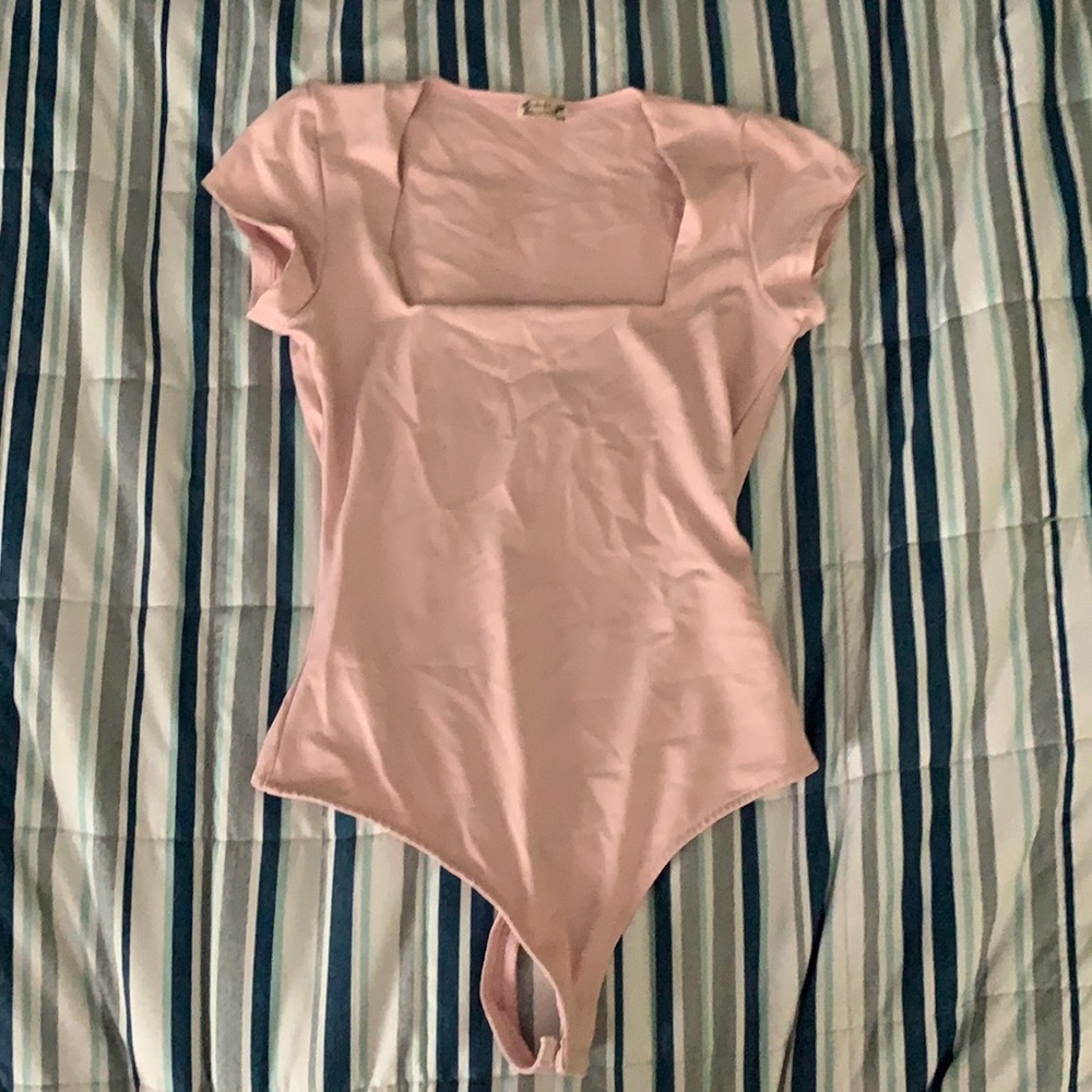 Free People Light Pink Bodysuit